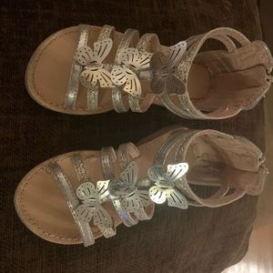 Girls Silver Sandals size 7 toddlers
